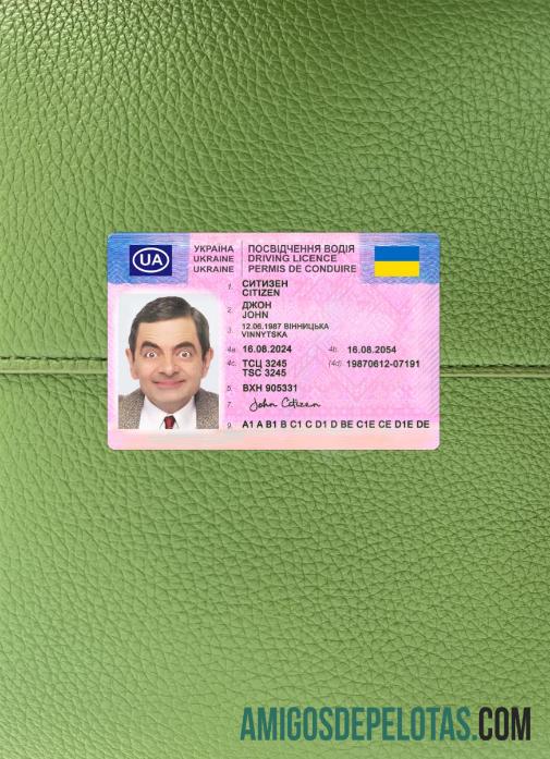 Carteira de motorista da Ucrânia 2024 presente fotolook frente amostra